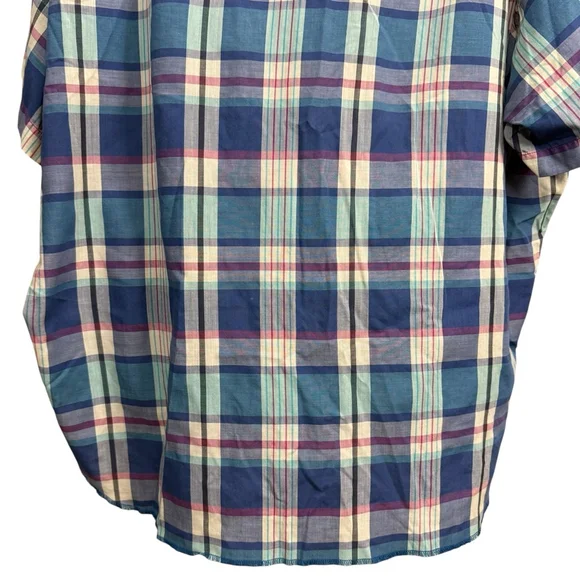 Vintage Y2K Big Man Wrangler Pearl Snap Plaid Western Shirt Size 3X Blue - Picture 7 of 8